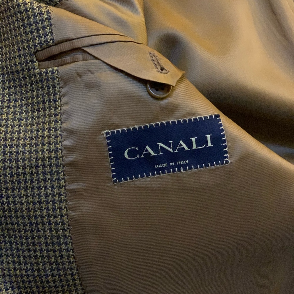 Canali 46L brown Houndstooth Blazer
